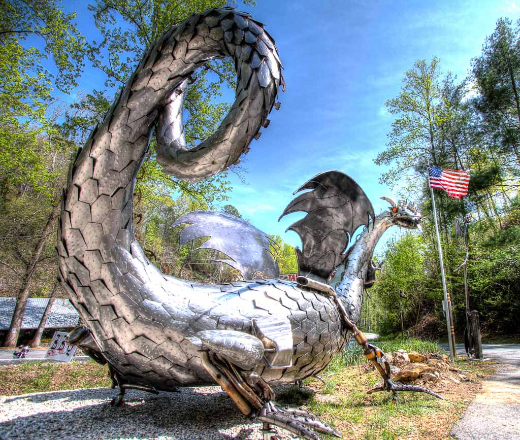 Famous Metal Dragon at the southern end of Tail of the Dragon